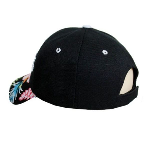 California Baseball Cap Hat Love Beaches Floral Black Baseball Cap New With Tags - Picture 2 of 5